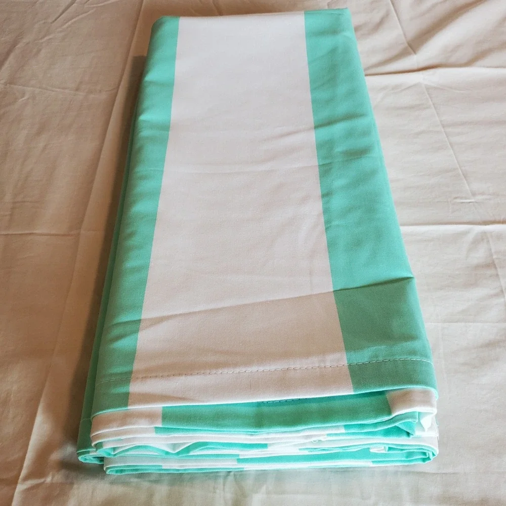 Pillowfort Mint Green and White Striped Curtain Panels Set of 2 42x84 Rod Pocket